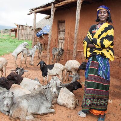 Woman with livestock