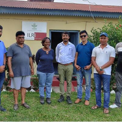   ILRI team visits the field office at Tarahara, Nepal on 2 May 2023. (ILRI / Suresh Basnet)