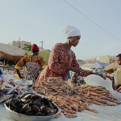 Woman selling fish