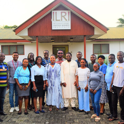 ILRI team with DG