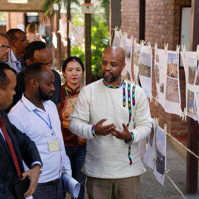 Participants at the pastoralism photo exhibition. (Roopa Gogineni/PASTRES)