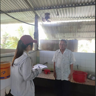 Linh Dang at a field visit to a slaughterhouse in Thai Nguyen province, Vietnam