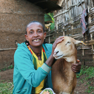 Woman with goat