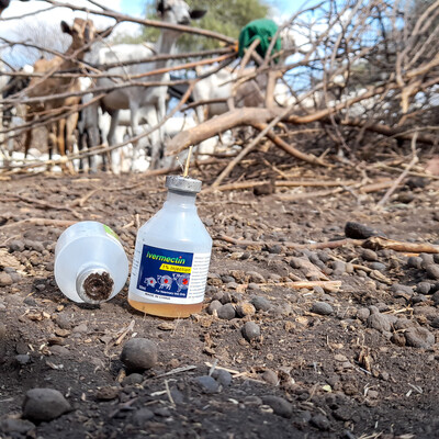 Discarded bottles of a parasiticide used for the treatment and control of internal and external parasites. Lack of professional veterinary services results in many pastoralists to self-medicate their livestock, which can lead to over-dosing, under-dosing or wrong drug use (photo credit: ILRI/Geoffrey Njenga). Discarded bottles of a parasiticide used for the treatment and control of internal and external parasites