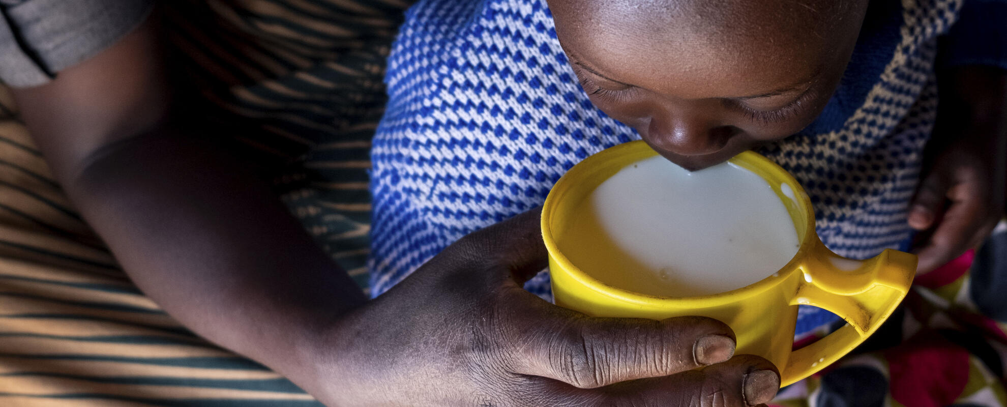 Kid drinking milk