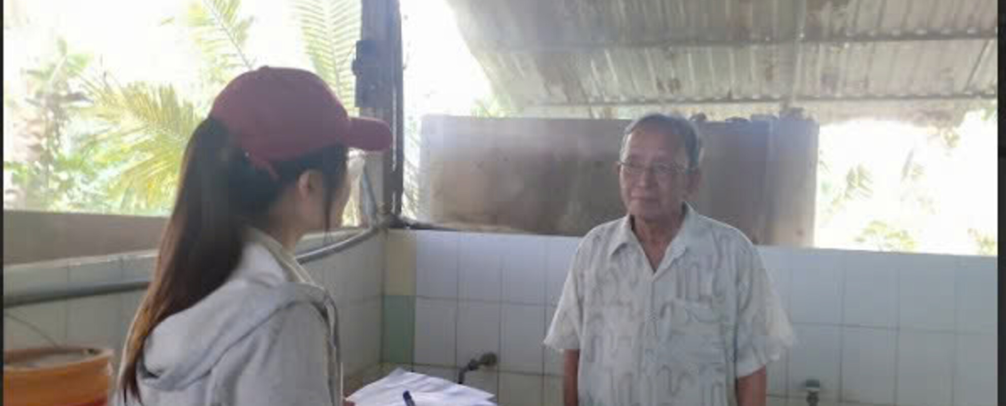 Linh Dang at a field visit to a slaughterhouse in Thai Nguyen province, Vietnam