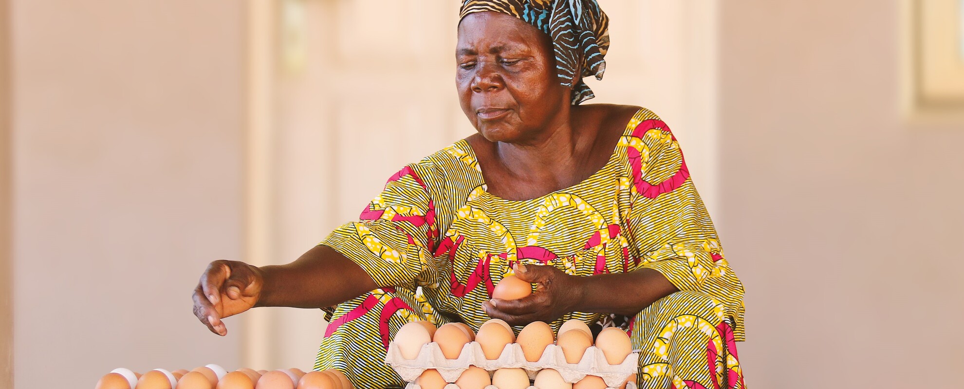 woman selling eggs