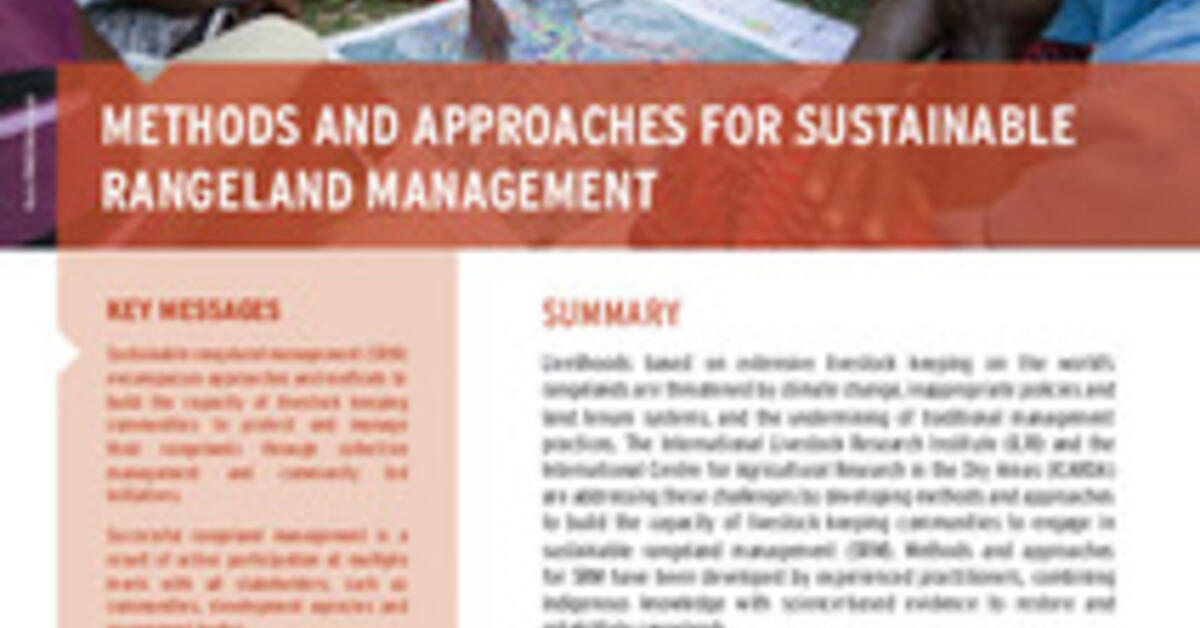 Methods And Approaches For Sustainable Rangeland Management