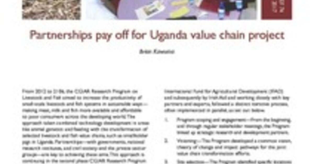 Partnerships Pay Off For Uganda Value Chain Project