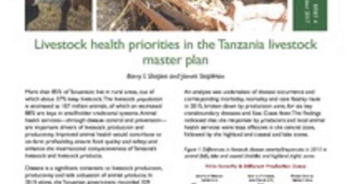 Livestock Health Priorities In The Tanzania Livestock Master Plan